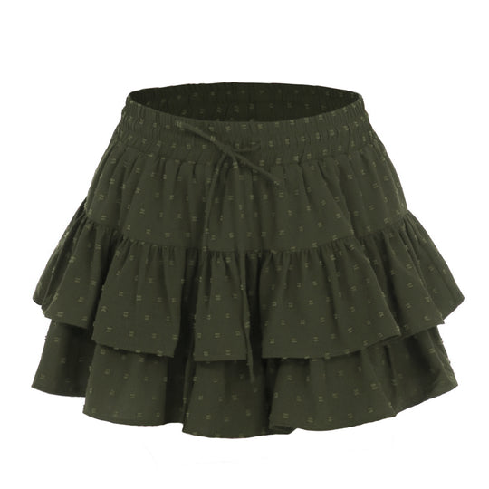 Damen Voluminöser Freizeitraffrock aus leichtem Material EB