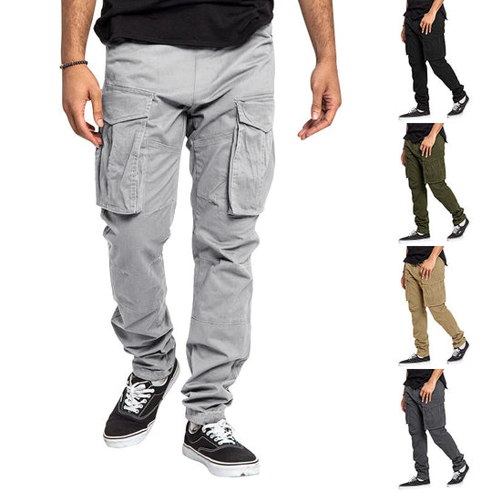 Herren Cargo-Hose mit Mehrfach-Taschen, tapered Passform & Kordelabschluss EB