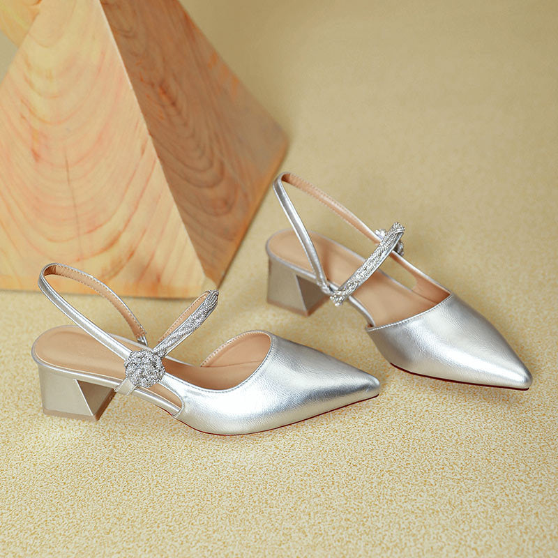 Damen Slingback-Pumps mit geschmackvollem Schmuckdetail EB