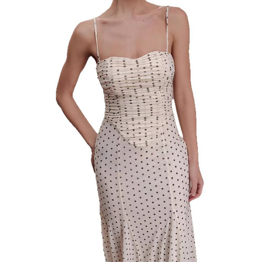 Damen Midi-Party-Kleid mit Rüschendetails und transparenter Stoffstruktur EB
