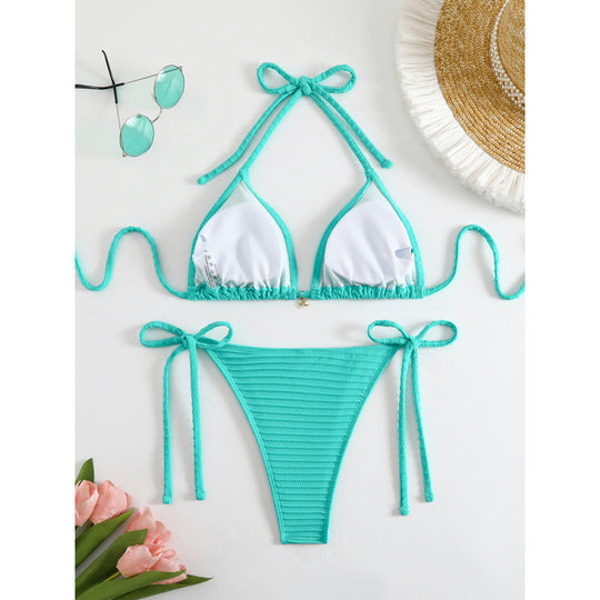 Damen Triangel-Bikini mit verstellbaren Trägern und seitlichen Schnüroptionen EB