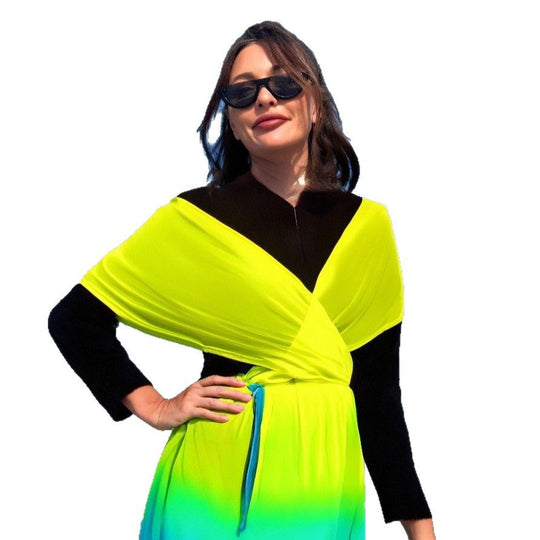 Damen Strandkleid mit Wickel- und Farbverlauf EB
