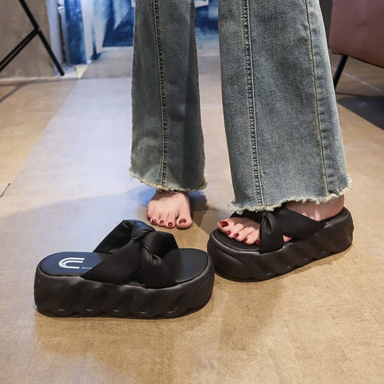Damen Trendige Riemchen-Sandalen mit geknotetem Design EB