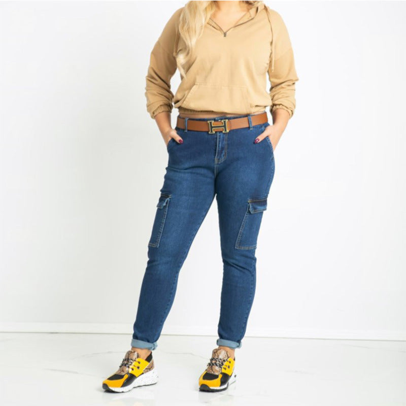 Damen Cargo-Jeans mit modischen Taschen und angesagtem Skinny-Schnitt EB