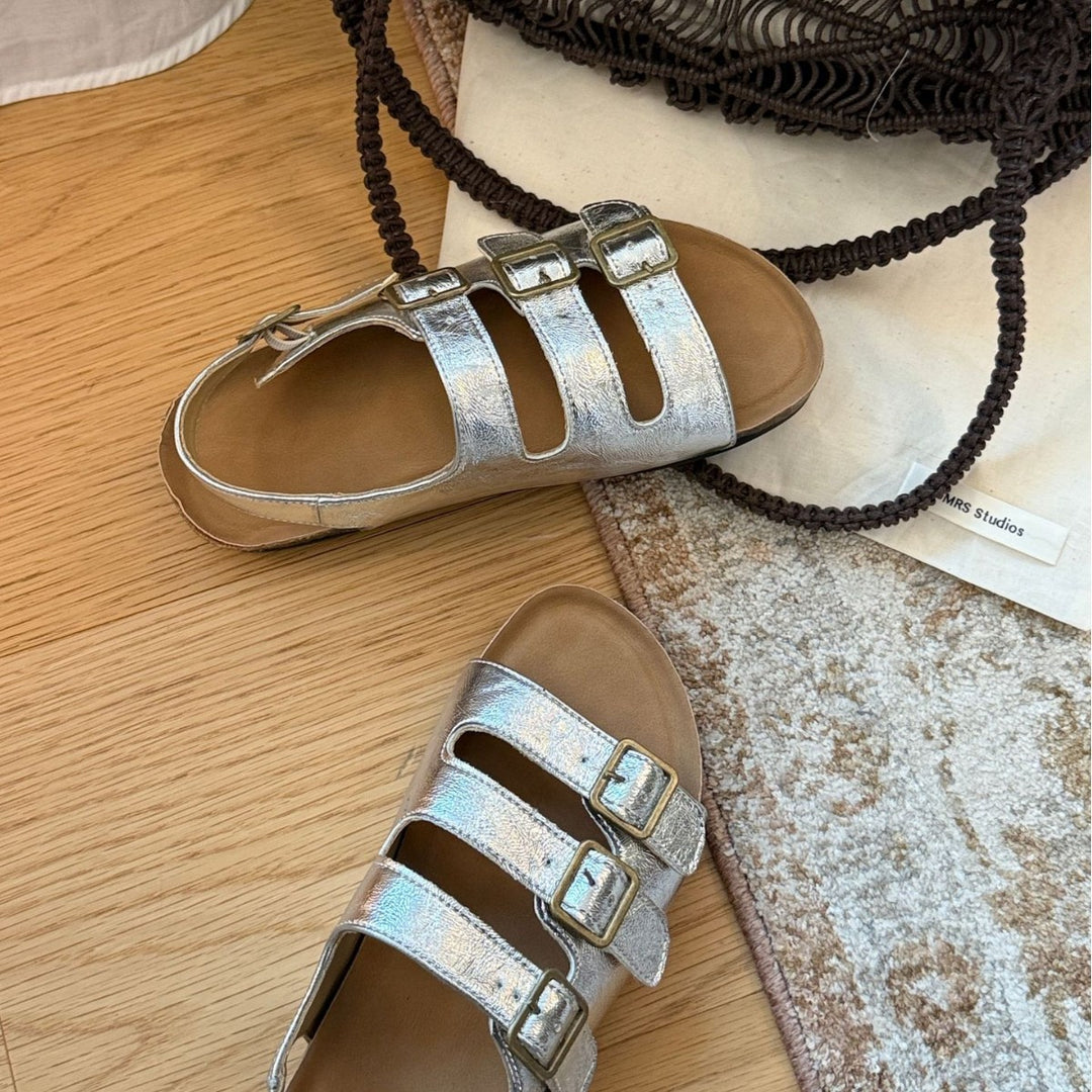 Damen Komfortable Zehentrenner-Sandalen mit verstellbaren Riemen und ergonomischer Fußbettgestaltung EB