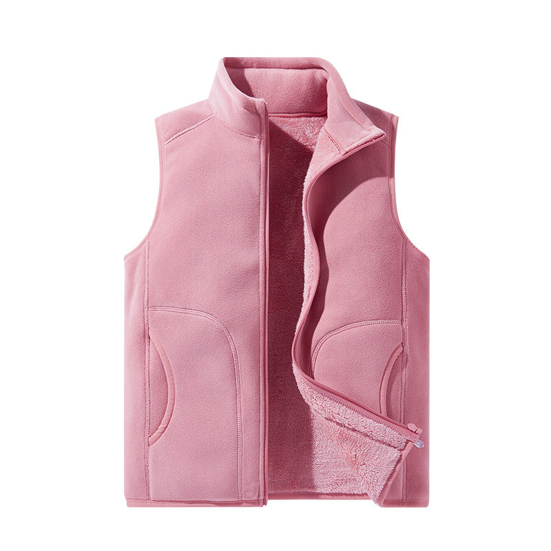 Damen leichte Microfleece-Weste mit durchgehendem Reißverschluss, hohem Stehkragen und weicher Teddyinnenlage EB