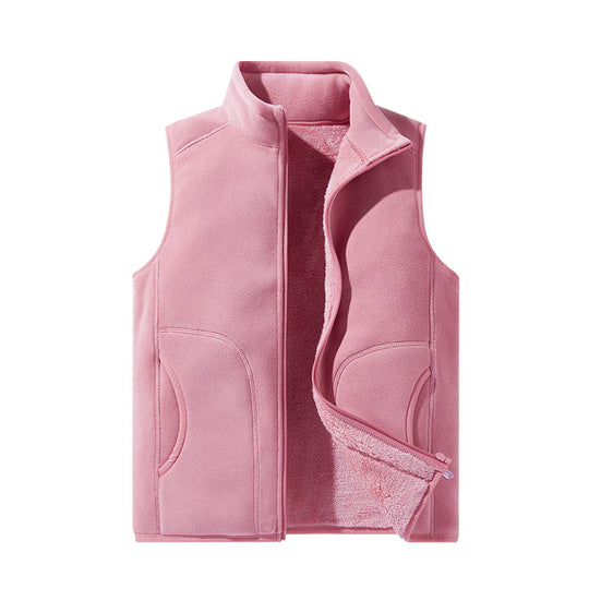 Damen leichte Microfleece-Weste mit durchgehendem Reißverschluss, hohem Stehkragen und weicher Teddyinnenlage EB
