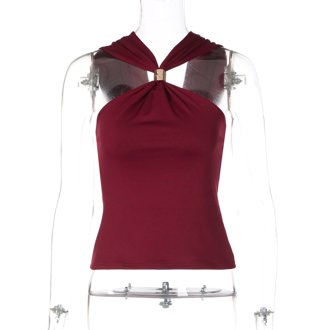Damen Elegantes Crop-Top mit innovativem Halterdesign EB