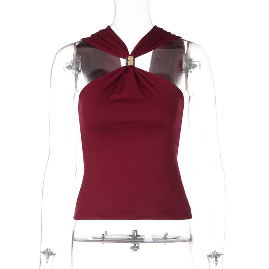 Damen Elegantes Crop-Top mit innovativem Halterdesign EB