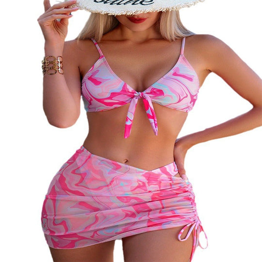 Damen Bikiniset mit verstellbarem Oberteil und Raffung EB