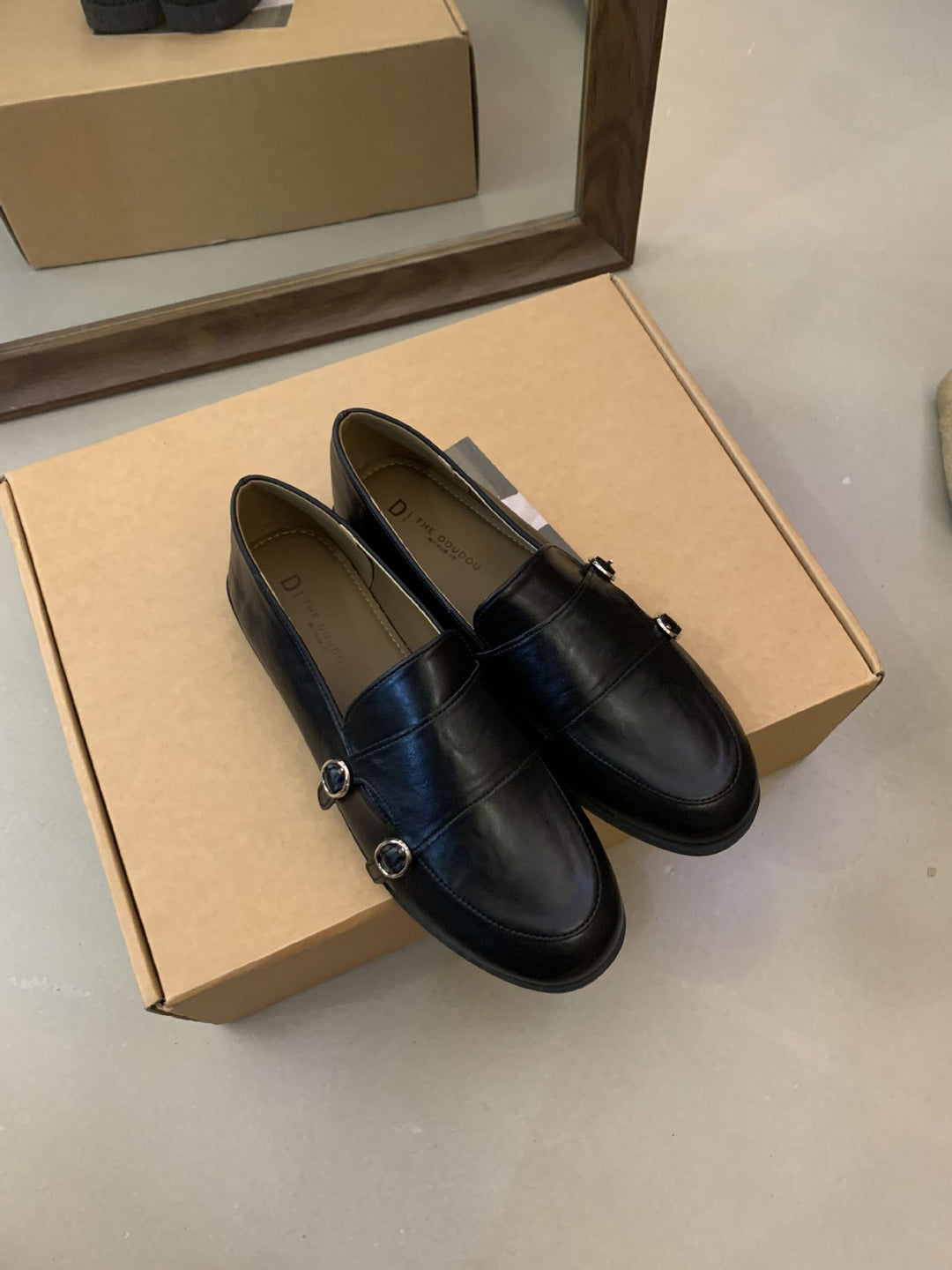Damen Elegante Mokassins mit modischer Schnallenverzierung EB