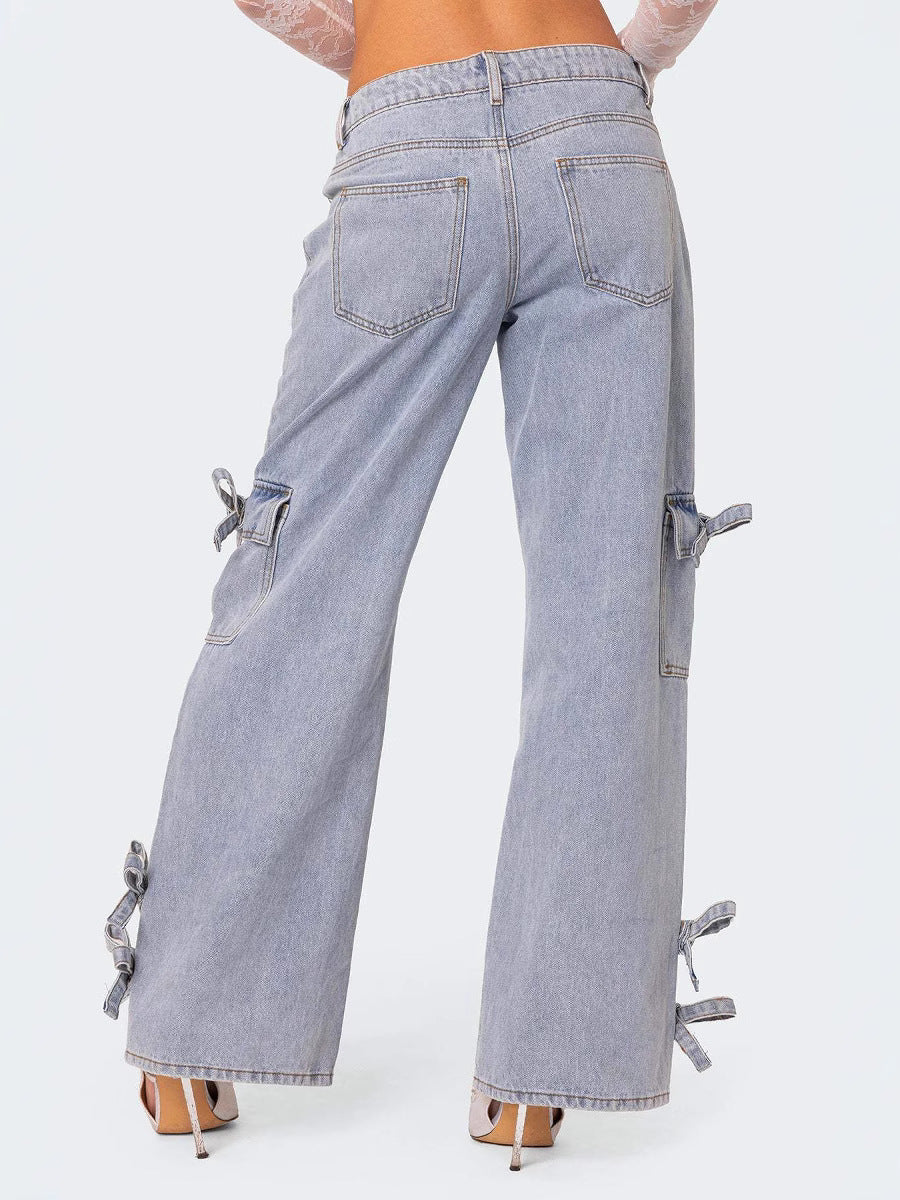 Damen Trendige Spitzenbluse mit langen Ärmeln und dekorativen Details EB