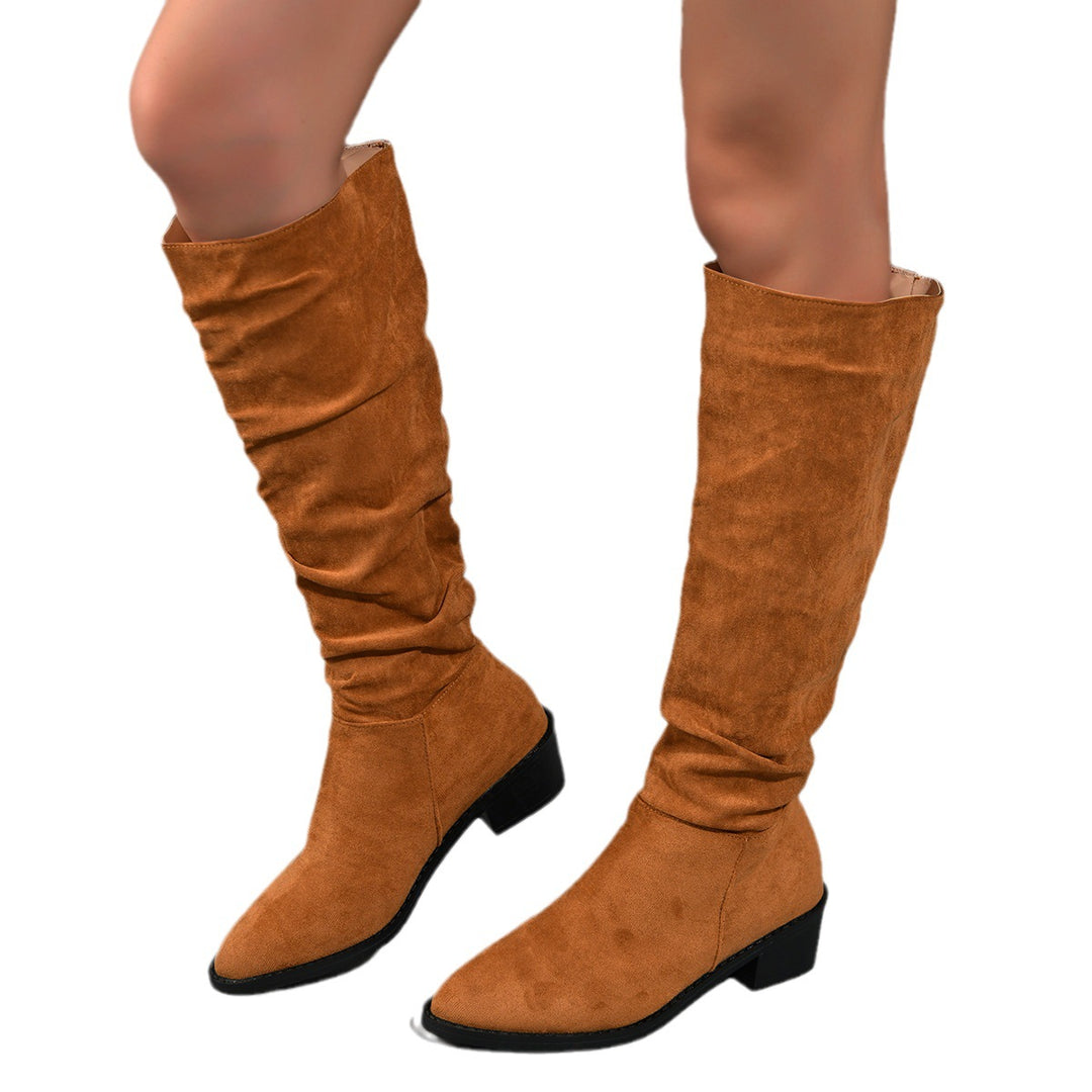 Damen modische Overknee-Stiefel aus weichem Wildleder EB