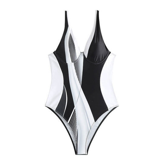 Damen Einteiliger Badeanzug mit modernem Design und figurformendem Schnitt EB
