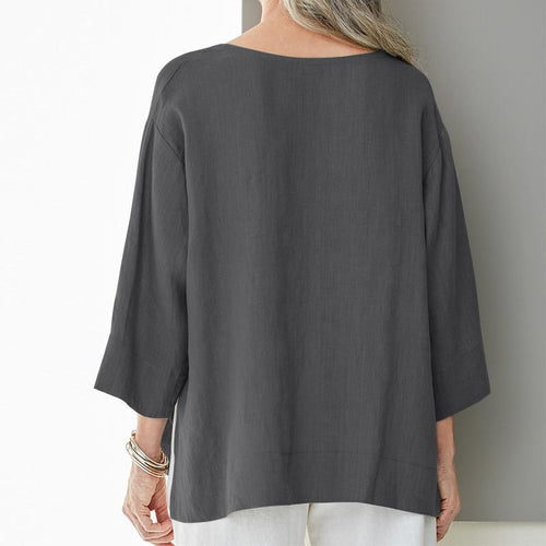 Damen Leichtes Leinenoberteil EB