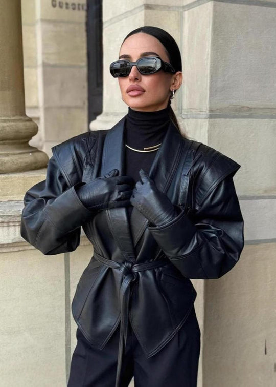 EB | Schnür-Optik Kunstleder Blazer