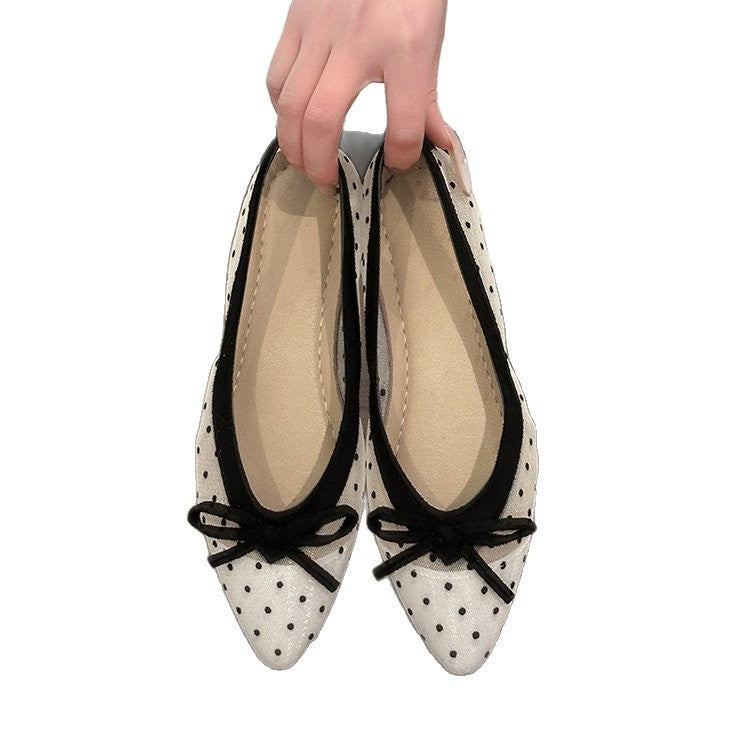 Damen Ballerinas mit transparentem Punktedesign EB