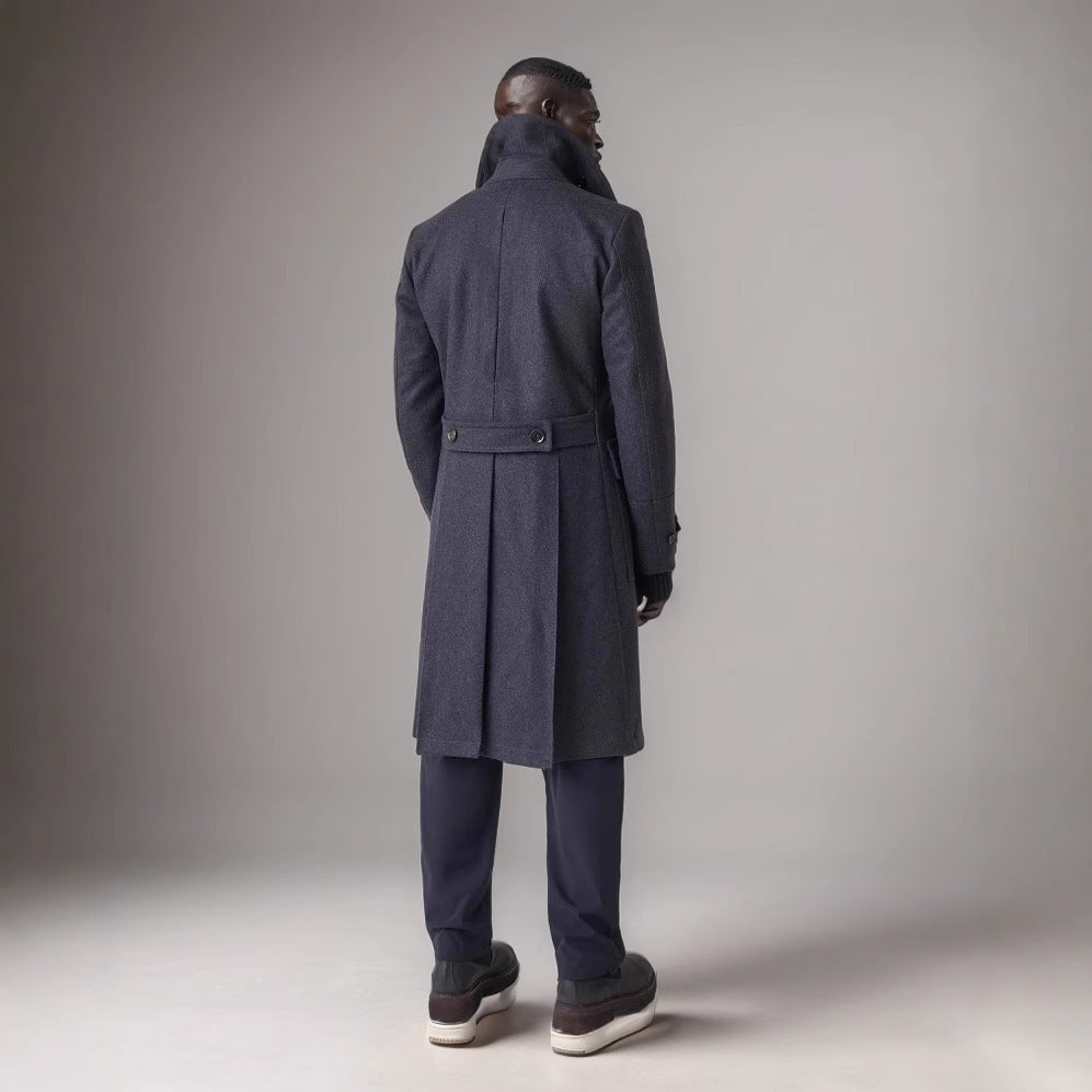 Herren eleganter, langer Doppelpeltz-Mantel EB