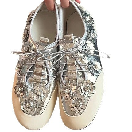 Damen modische Sneaker mit floralem Dekor EB