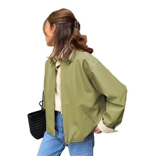 Damen Oversized Übergangsjacke aus leichtem Material mit kontrastierenden Ärmeln EB