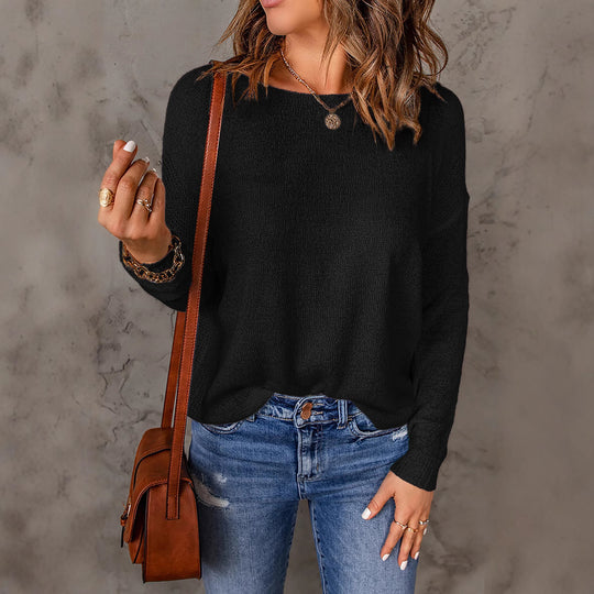 Damen Lockere Strickpullover EB