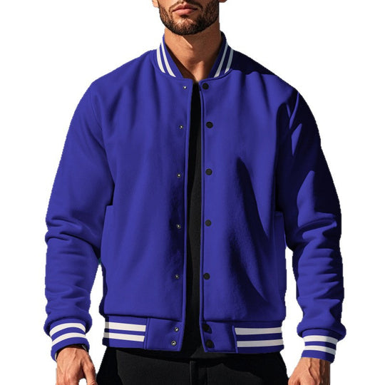 Herren nan stylische College-Varistyjacke mit geripptem Kragen, elastischen Bündchen und wärmender Thermowattierung EB