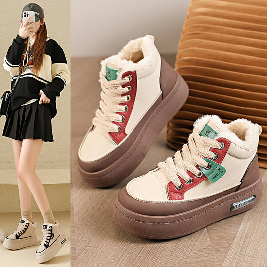 Damen Winterliche High-Top Sneakers mit kuscheligem Innenfutter und dämpfender Sohle EB