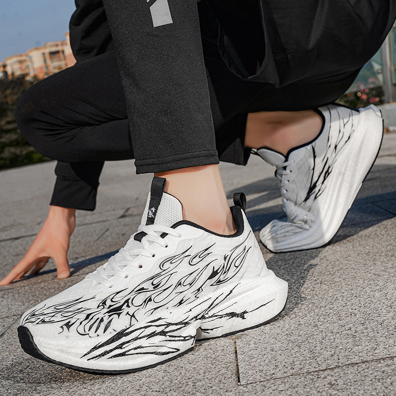 Damen Sportliche Sneaker mit stylishem Flame-Design und atmungsaktiver Mesh-Oberfläche EB