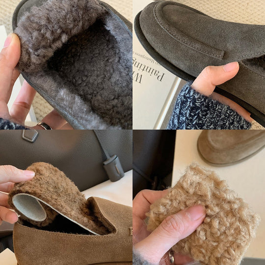 Damen Mokassins mit wärmendem Innenfutter und elegantem Wildleder-Design EB