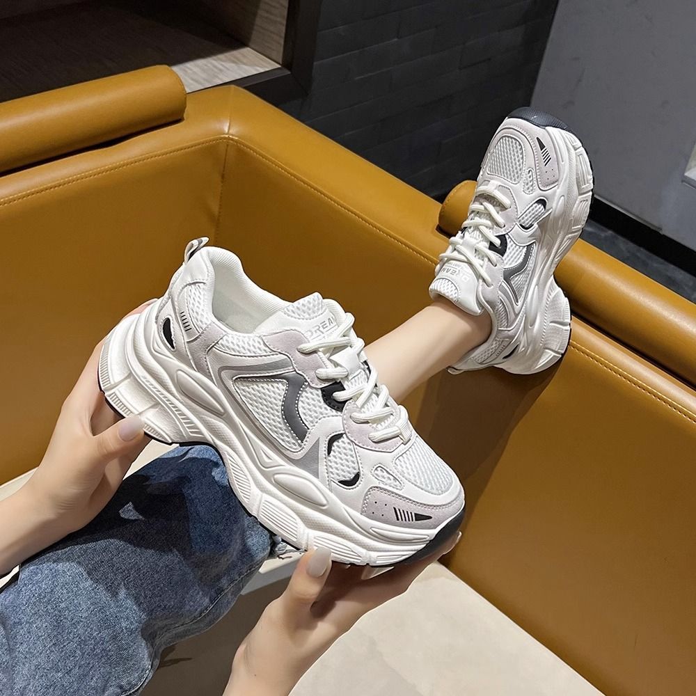 Damen Sportliche Chunky Sneakers mit atmungsaktiver Struktur und dämpfender Sohle EB