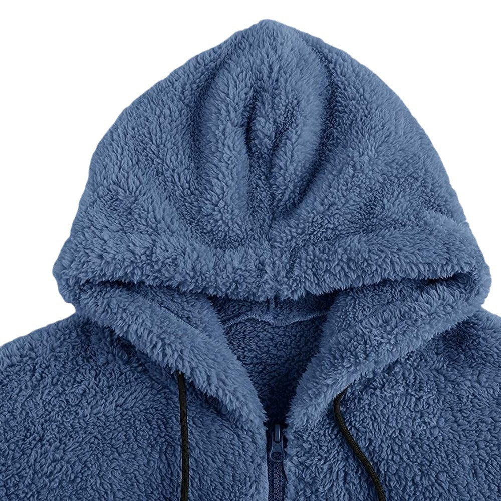 Herren nan kuschelige Teddyfleece Kapuzenjacke mit durchgehendem Reißverschluss EB