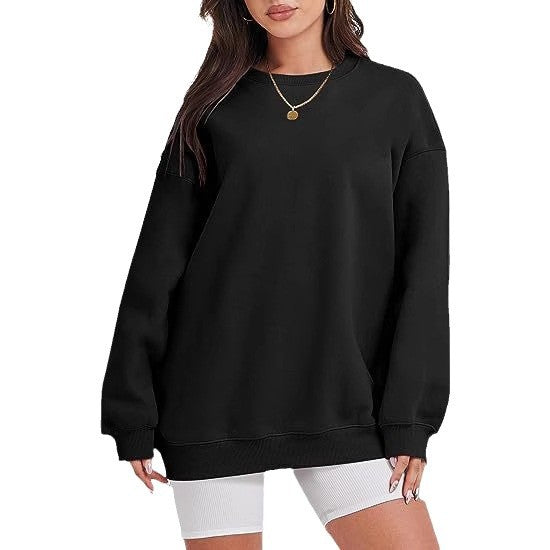 Damen nan extraweites Oversize-Sweatshirt mit überschnittener Schulter und angerautem Innenfutter EB