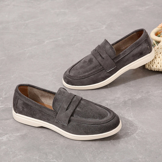 Damen Mokassins mit modischem Veloursleder-Design EB
