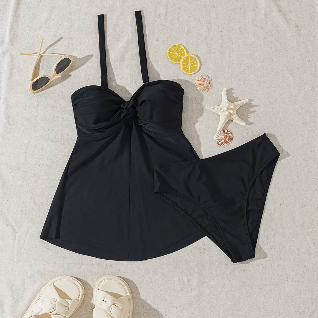 Damen Tankini mit verstellbaren Trägern und seitlicher Drapierung EB