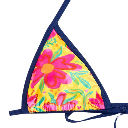 Damen Triangel-Bikini-Set mit floralem Muster und farbenfrohen Akzenten EB