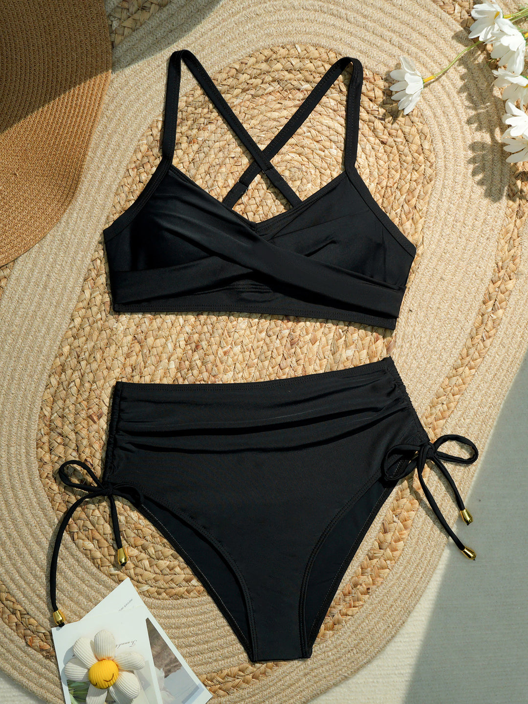 Damen Hochtailliertes Bikini-Set mit Wickeloberteil EB