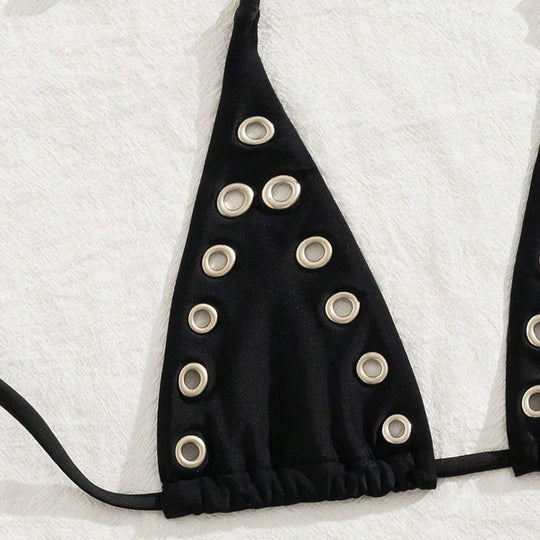 Damen Triangel-Bikini-Set mit glamourösen Zier-Details EB