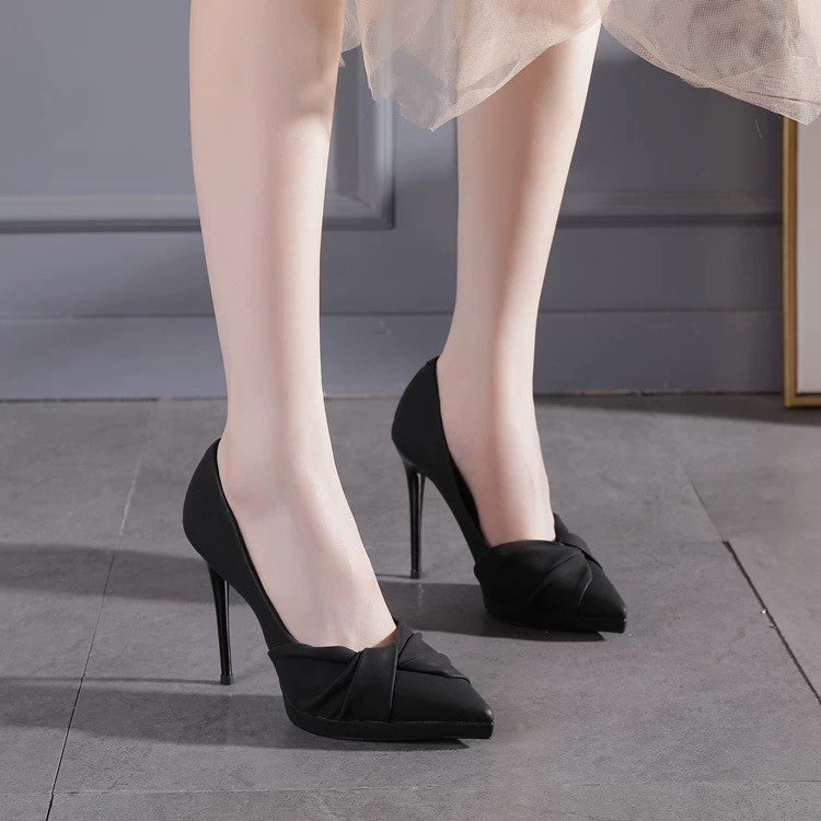 Damen Elegante Pumps mit modischem Knötchen-Design und komfortablem Stiletto-Absatz EB