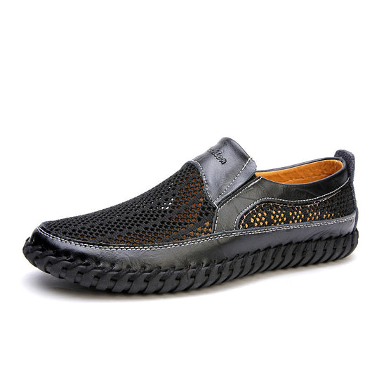 Damen Atmungsaktive Slipper aus weichem Leder mit flexiblem SohlenDesign EB