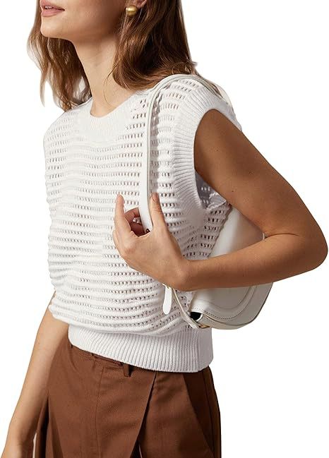 Damen Strickoberteil mit luftiger Struktur und weitem Kragen EB