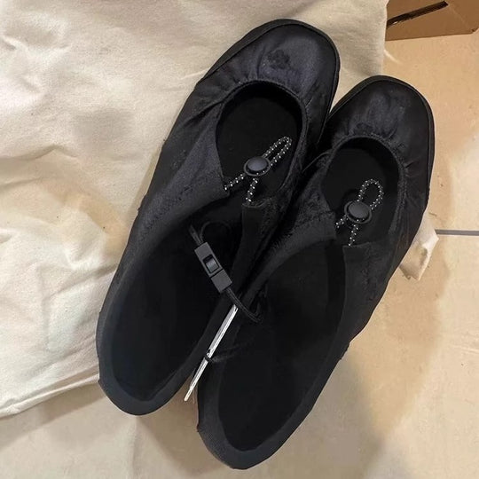 Damen Slip-On Ballerinas mit dekorativem Riemen und atmungsaktivem Material EB
