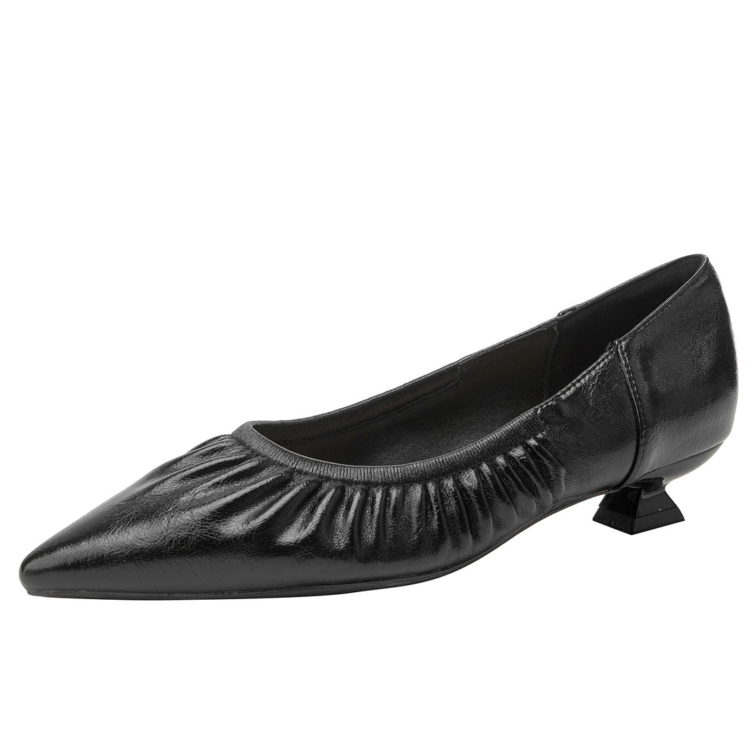 Damen elegante spitze Ballerinas mit raffiniertem Falten-Design EB