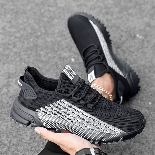 Herren nan atmungsaktive Stricksneaker mit profilierter Laufsohle und gepolsterter Fersenmanschette EB