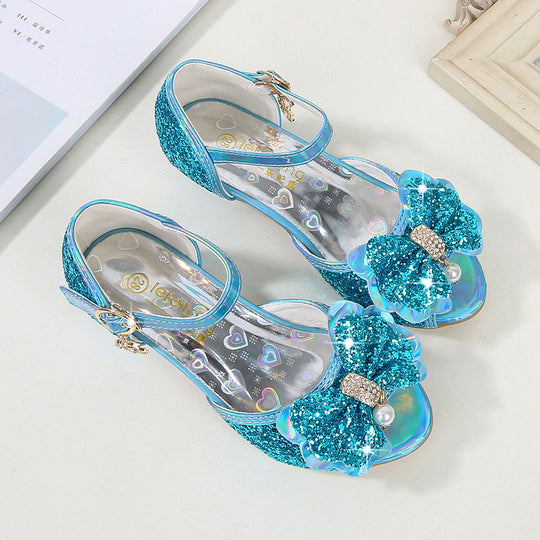 Mädchen Glitzernde Ballerinas mit Schleifenakzent EB