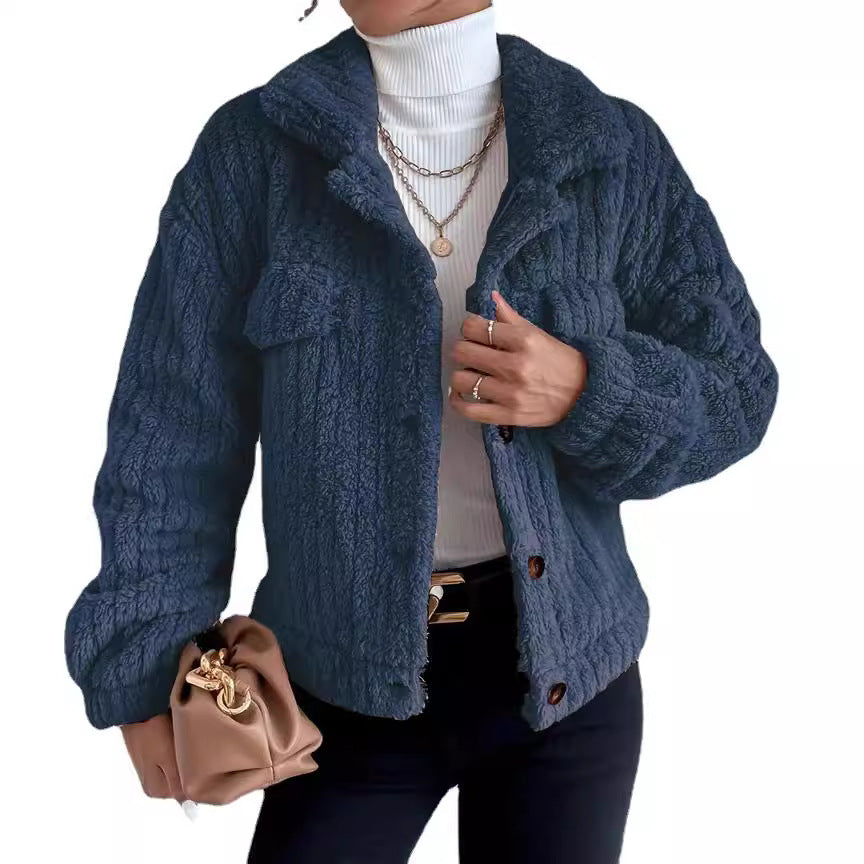 Damen Flauschige Oversize-Jacke mit strukturiertem Fleece EB