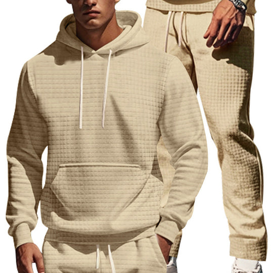Herren lässiger Kapuzenpullover mit strukturiertem Design und praktischen Taschen EB