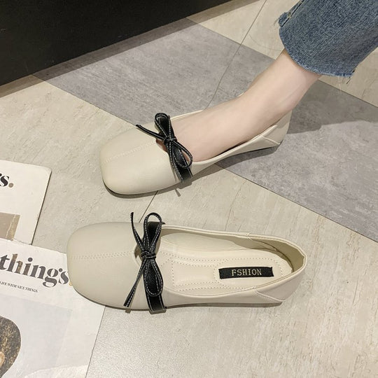 Damen elegante Ballerinas mit dekorativem Schleifenakzent EB