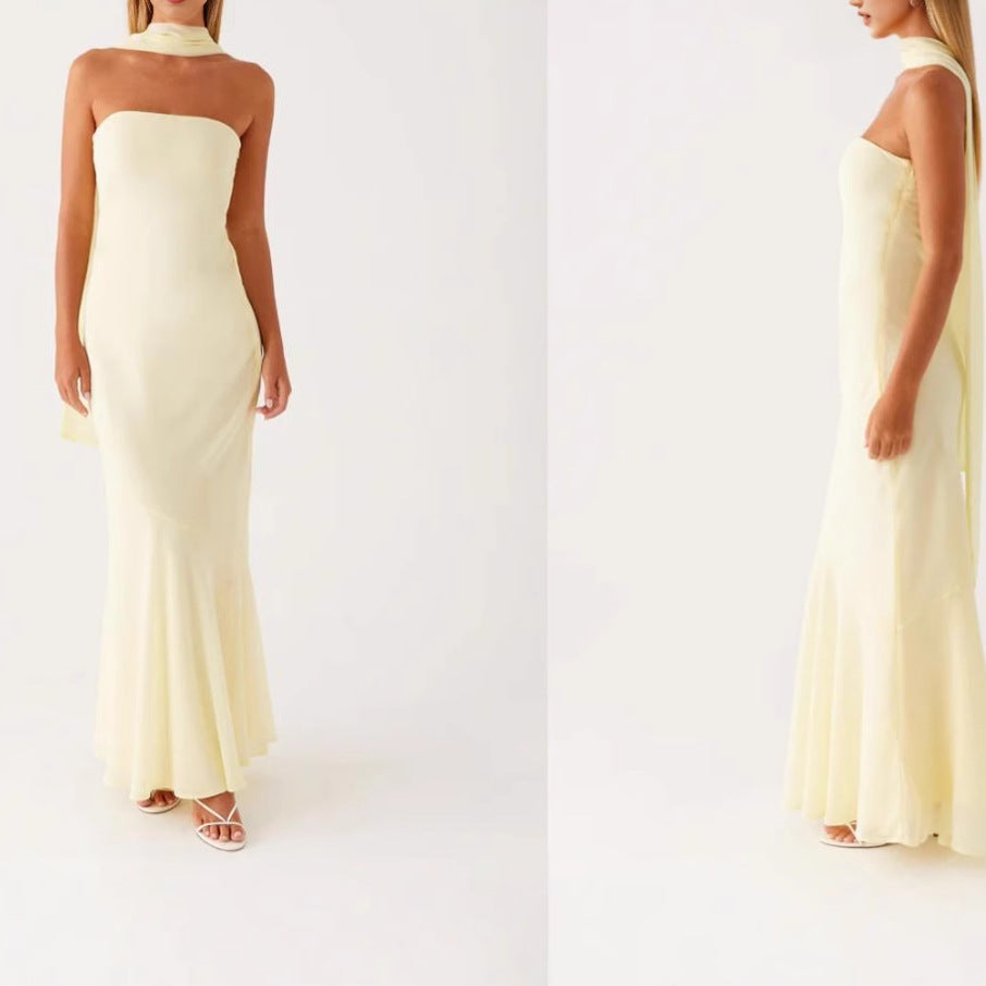 Damen Elegantes Langarm Abendkleid im Blumendesign EB
