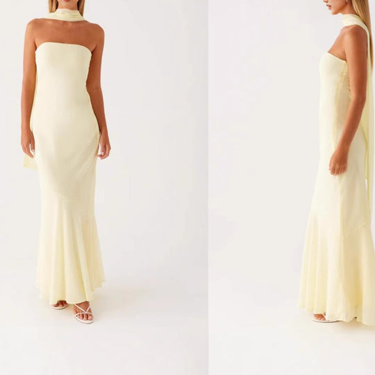 Damen Elegantes Langarm Abendkleid im Blumendesign EB