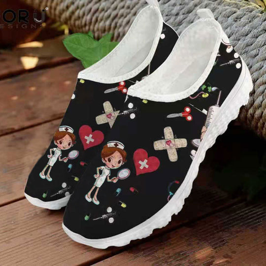 Damen Slip-On Freizeitschuhe mit farbenfrohem Design und atmungsaktiver Oberseite EB